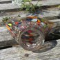 Glass Duck. Hand blown and finish multi color ducks. Clear crystal with red and white accents.