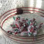 Vintage Salad Bowl on Stand, Glass cookie jar, ornamented punch plate on stand, Salad plate on stand