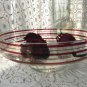 Vintage Salad Bowl on Stand, Glass cookie jar, ornamented punch plate on stand, Salad plate on stand