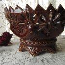 Brown Ceramic Vintage Cookie jar, Serving patterned bowl decor, Decor bowl for candy, Candy jar gift