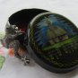 Jewerly box, Hand decorated metal box, accessories box, ukrainain floral ornament box, metal black b