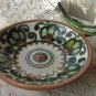 Majorka Ceramic painting plate, Ukrainian wide deep plate, Small Vintage ceramic plate, floral plate