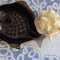 Blue Cobalt Vintage Fish Plate, Fish Shape Cobalt Blue Glass Luncheon Sandwich or Salad Plate, Dish