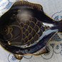 Blue Cobalt Vintage Fish Plate, Fish Shape Cobalt Blue Glass Luncheon Sandwich or Salad Plate, Dish