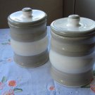 Vintage white and grey Honey Pot from Soviet Union, Round ceramic Honey Pot from USS, Ceramic Jar