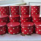 Tin Container, Vintage Polka Dots Decor. Vintage Tin, Red and Wite, Ussr Era polka dot tins