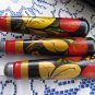 Vintage Khokhloma Kitchen Set of 6, Rustic Kitchen Set, Wooden Hand Painted Handles, Russian Folk Ar