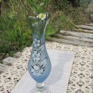 Beautiful Blue Glasswith handmade ornament, Vintage Crystal Vase, Vase old unused, Home Essentials w
