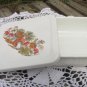 Dish Square Enamel, Floral Vintage Baking Pan, Farmhouse Decor Dish with Lid, Vintage Kitchenware Sq