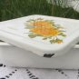 Dish Enamel Square, Vintage Floral Baking Pan, Farmhouse Decor Dish with Lid, Vintage Kitchenware Sq