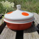 Vintage Soviet polka dots butter dish or honey dish, red and white kicthen, Covered Butter Dish, Pol