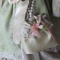 Vintage Porcelain Doll, Red heade, light green dress, 19