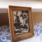 Miniature Embroidery Black Picture Landscape, Windmill Embroidery Picture, embroidery picture 4.7"" 