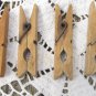 Four Wooden Clothespins, Altered Art Holder, 4 Wooden Clothespins from USSR, Vintage Laundry Display