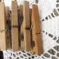 Four Wooden Clothespins, Altered Art Holder, 4 Wooden Clothespins from USSR, Vintage Laundry Display