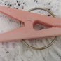 Five Plastic Clothespins, Altered Art Holder, 5 Pink Clothespins from USSR, Vintage Laundry Display,