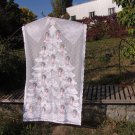 Christmas White Vintage Curtain,  Polyester White Vintage Curtain for christmas decor, Curtains Curt