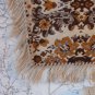 Germany Vintage Square Tablecloth, GDR Era, fringe edges tablecloth, germany vintage tablecloth, ca