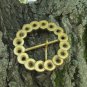 Round Ideal Condition Belt Buckle, Vintage Metal Belt Buckle Golden Metal, Belt Buckle Made of Round