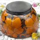 Hand Painted Russian Vintage Wooden Bowl, Traditional Russian Khokhloma Bowl, Floral Wooden Bowl, La