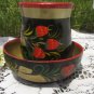 Russian Khokhloma Bowl, Traditional Russian vintage hand painted wooden bowl, Strawberry Wooden Bowl