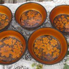 Russian vintage hand painted wooden bowl, Traditional Russian Khokhloma Bowl, Floral Wooden Bowl, La