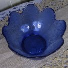 Vintage Salad Bowl for Punch, Glass cookie jar, ornamented punch plate Blue Glass, Salad plate blue 