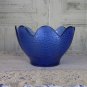 Vintage Salad Bowl for Punch, Glass cookie jar, ornamented punch plate Blue Glass, Salad plate blue 