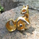 Squirrel Rustic Vintage Golden Colored Brooch Jewelry Gift, Squirrel Pendant Gift for Her, Squirrel 
