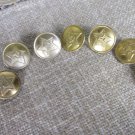 Seven Buttons Vintage Golden Color Black Back Side Metal Star Buttons, DIY Metal Seven military butt