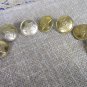 Seven Buttons Vintage Golden Color Black Back Side Metal Star Buttons, DIY Metal Seven military butt
