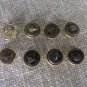 Small 8 Buttons Golden Color Metal Star Buttons with Balck Back Side, Vintage Star Button Military S