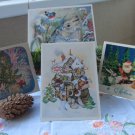4 Vintage Christmas Post Cards from USSR, Soviet Union Christmas, Old Postcards