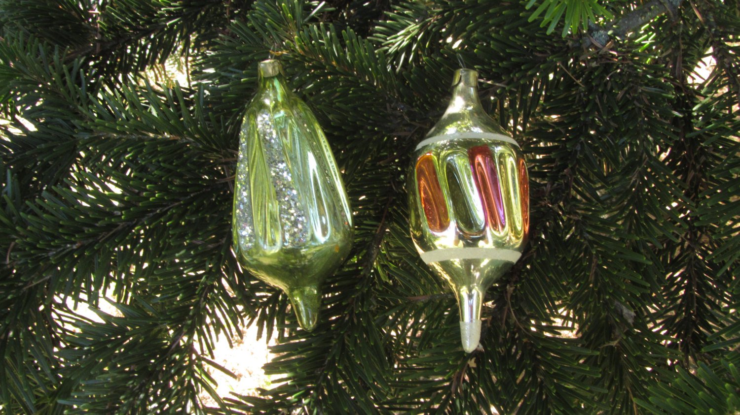 2 Ball Decor Antique Christmas set, Vintage 2 Balls Set Christmas