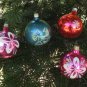 Vintage Christmas glass ball, Antique Christmas decor, Christmas ornament of Glass, USSR