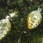 Vintage Christmas golden pine cone ornament, Christmas ornament of Glass, USSR, Soviet Christmas