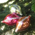 Vintage Christmas Ornament Set, glass 3 balls set ornament, Antique Christmas decor, Christmas ornam