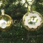 Vintage Christmas Ornament, 2 glass balls ornament, gold, Antique Christmas decor, Christmas ornamen