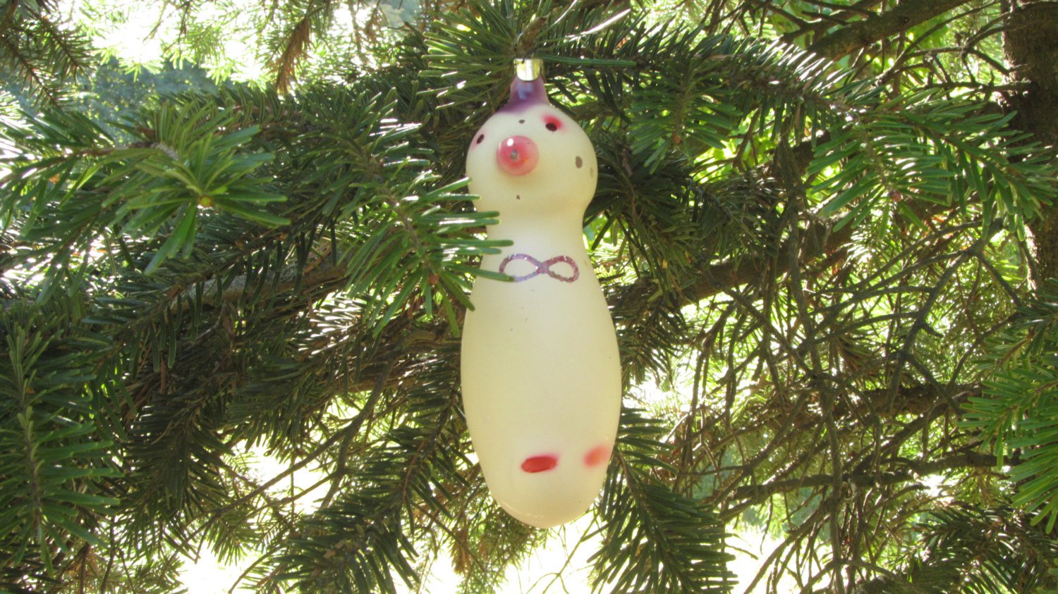 Vintage Christmas Snowman, A Christmas ornament of Glass, USSR, Soviet Christmas