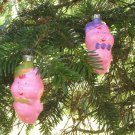 Vintage christmass toy - two small pigs, Soviet christmass, hand painted xmas toys