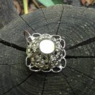 Silver Color No Rhinestone Jewelry, Silver One Earring Filigree, Jewelry Gift Under 10, Silver Dangl