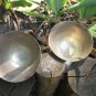 Dark Silver color Goblet Curved For martini set of 2, Martini midcentury lookind two cup set with cu