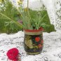 Cup Vintage USSR, Wooden Mug Khokhloma, Colorful Hand Painted Wooden Russian folk art, Soviet home d