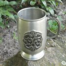 Dark Silver color Goblet For Beer, 1975 Midcentury lookind Mug with curved patterns, Game of thrones