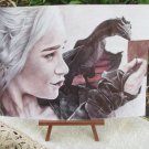 Daenerys Targaryen and her Dragon on Shoulder Art Made of colorful ballpoint pens, Game Of Thrones P
