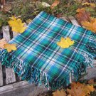 Blue and Black checkered pattern wool scarf, USSR vintage wool scarf, Warm gift for christmas, Chech