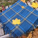 Blue wool checkered pattern vinteage scarf, USSR vintage wool scarf, Warm gift for christmas, Cheche
