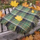 Green checkered wool pattern scarf, USSR vintage wool scarf, Warm gift for christmas, Chechered shaw