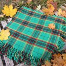 Light Green checkered pattern wool scarf, USSR vintage wool scarf, Warm gift for christmas, Chechere