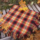 Red and black wool checkered pattern scarf, USSR vintage wool scarf, Warm gift for christmas, Cheche
